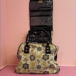 MaggiB Sm Travel bag Cosmetic Bag - Brown, Tan and Black